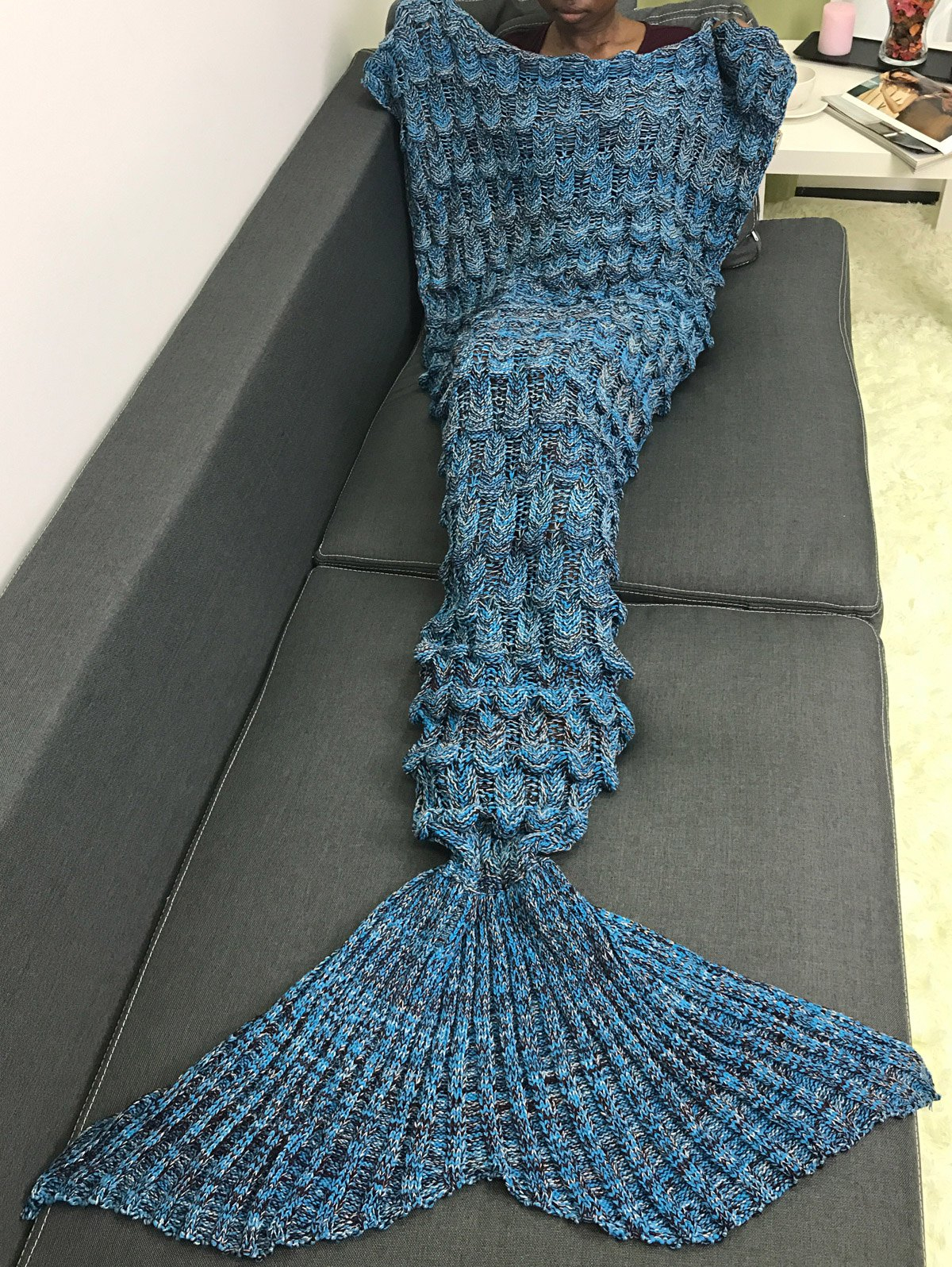 Fish Knitting Pattern Free Knitting Fish Scales Design Mermaid Tail Style Blanket Royal