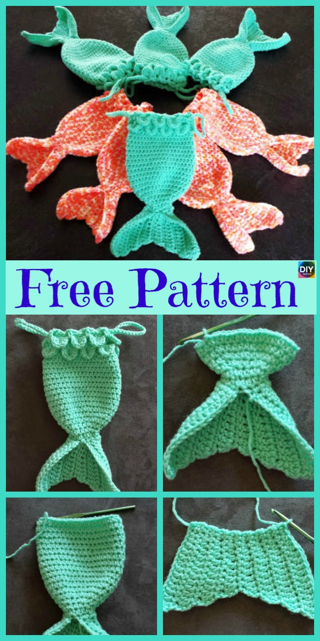 Fish Knitting Pattern Free Mermaid Fish Tail Crocheted Treat Bags Free Pattern Diy 4 Ever