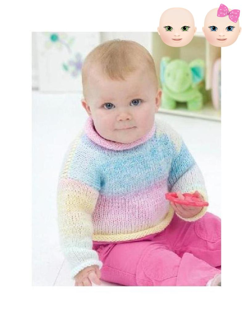 Free Baby Knitting Patterns 8 Ply Free Pdf Digital Knitting Pattern Ba Sweater Jumper Pullover Chest