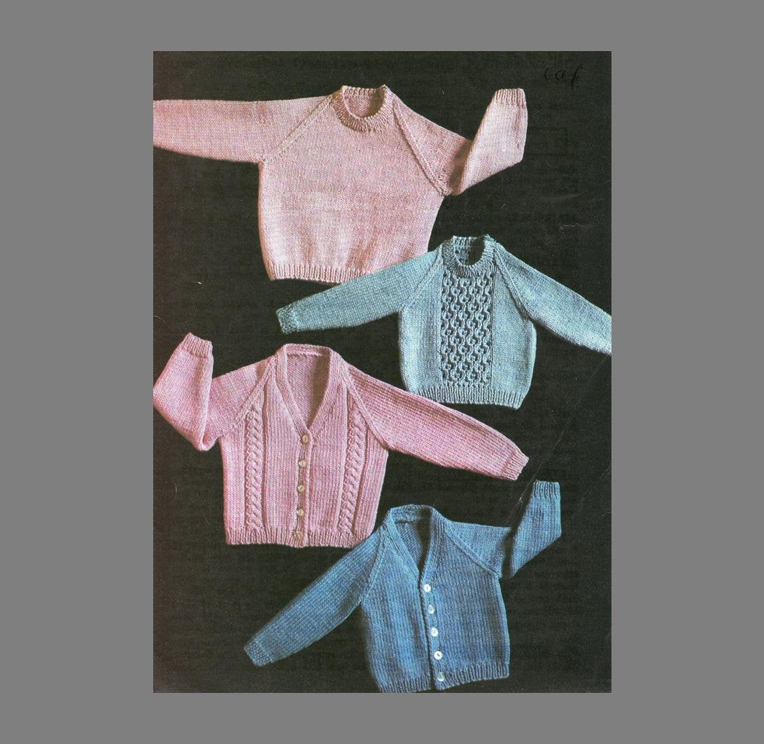 Free Baby Knitting Patterns 8 Ply Pdf Ba Knitting Pattern4 Patterns In Oneboy Or Girl Sweaters And Cardigans8 Ply Yarn Pdf Instant Downloadpost Free Knitting Pattern