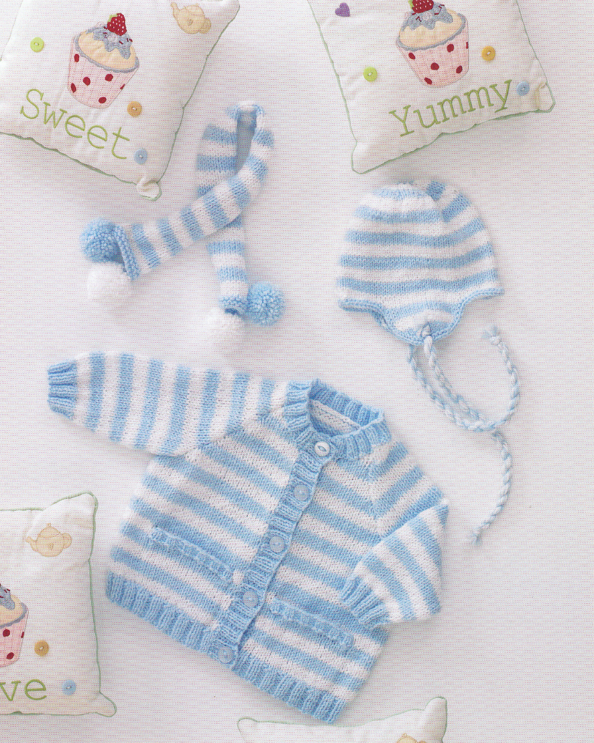 Free Baby Knitting Patterns Double Knit Double Knitting Dk Pattern Ba Striped Cardigan Tassel Helmet Hat