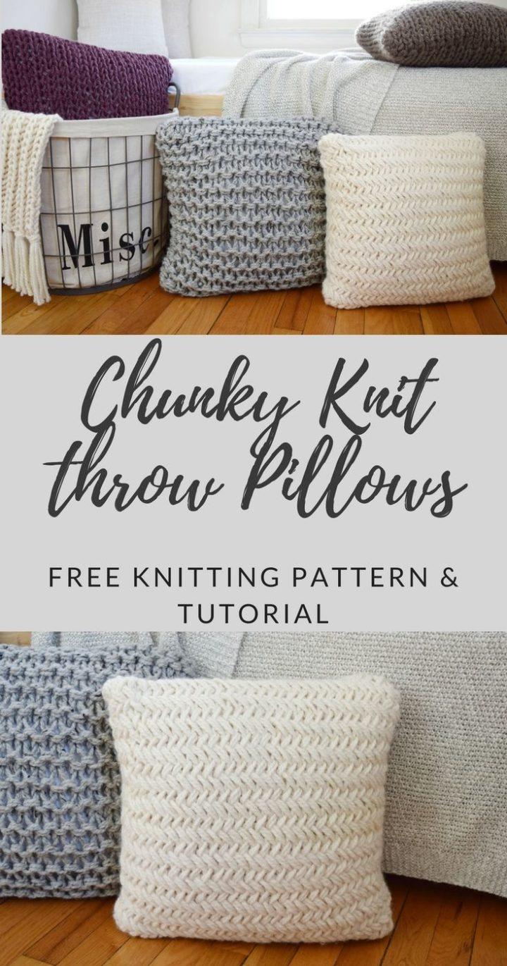 Free Cushion Cover Knitting Pattern Chunky Throw Pillow Set Free Pattern Love Amigurumi