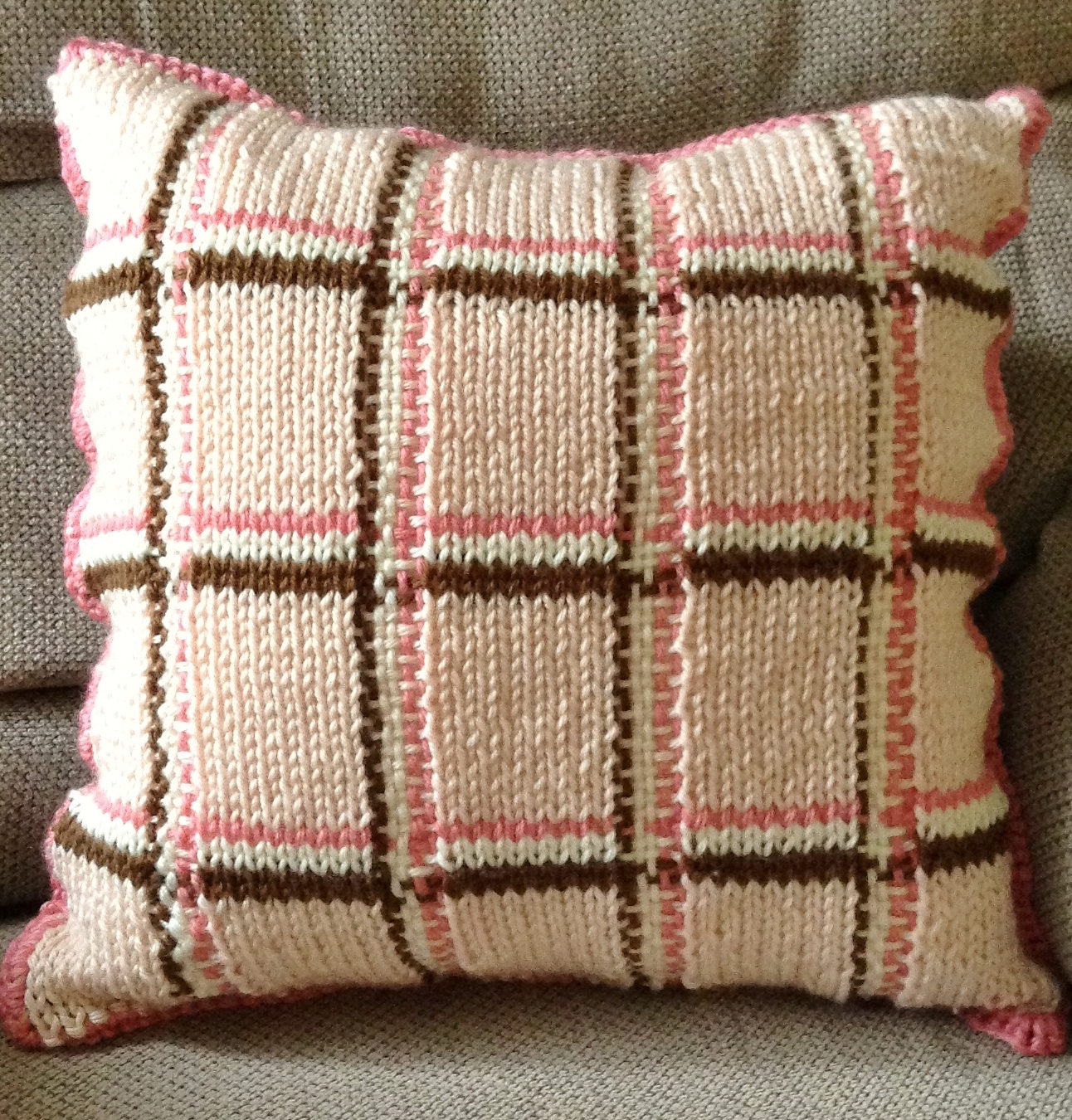 Free Cushion Cover Knitting Pattern Plaid Knitting Patterns In The Loop Knitting