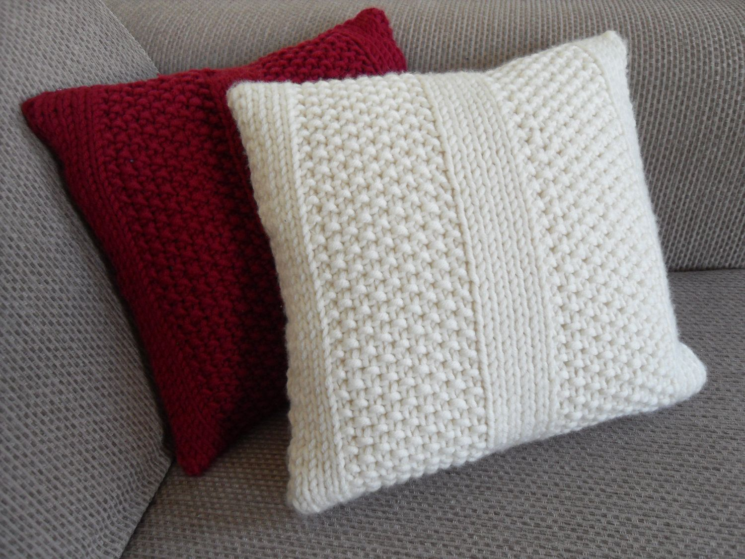 Free Cushion Knitting Patterns Knitting Pattern For Armchair Covers Tags Chunky Wool Cushion