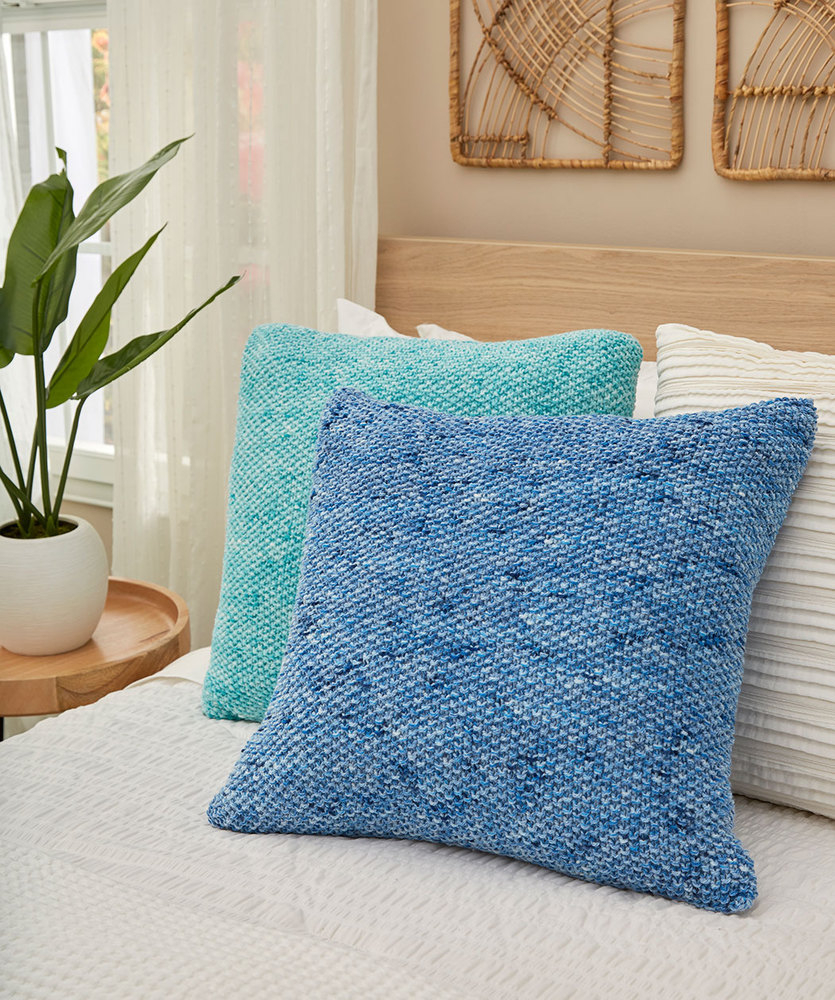 Free Cushion Knitting Patterns Textured Seed Stitch Pillows Red Heart