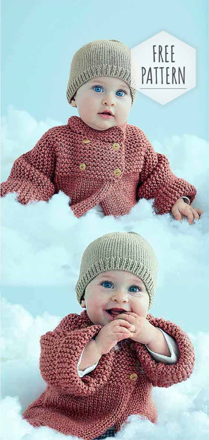 Free Double Knit Baby Cardigan Patterns Double Breasted Cardigan And Cap