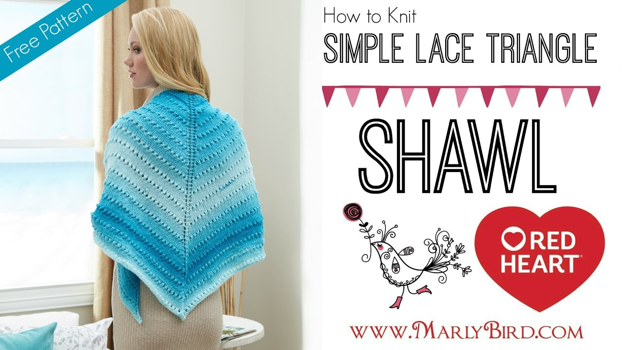 Free Easy Knit Lace Shawl Pattern How To Knit One Skein Simple Lace Triangle Shawl