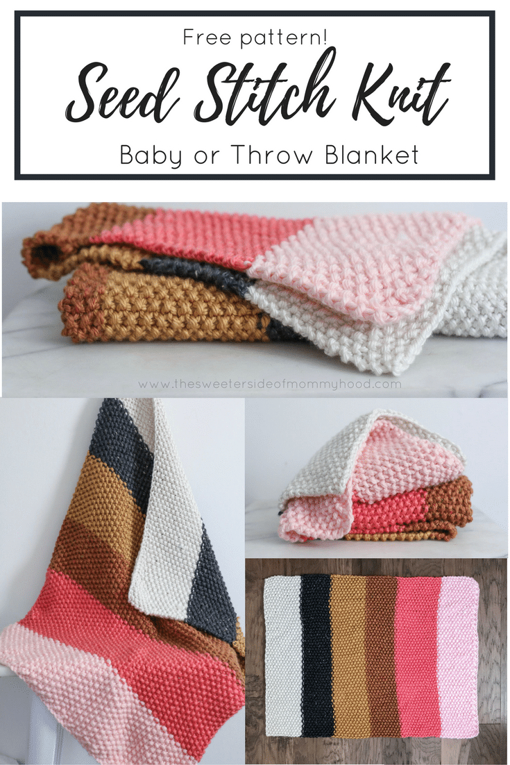 Free Easy Knitting Patterns For Baby Blankets Quick And Easy Fall Seed Stitch Knit Throw Or Ba Blanket Free