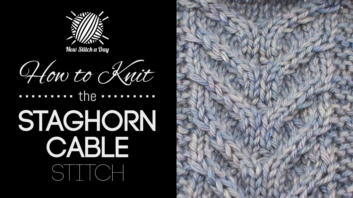 Free Knit Cable Patterns Staghorn Cable Knitting Stitch New Stitch A Day