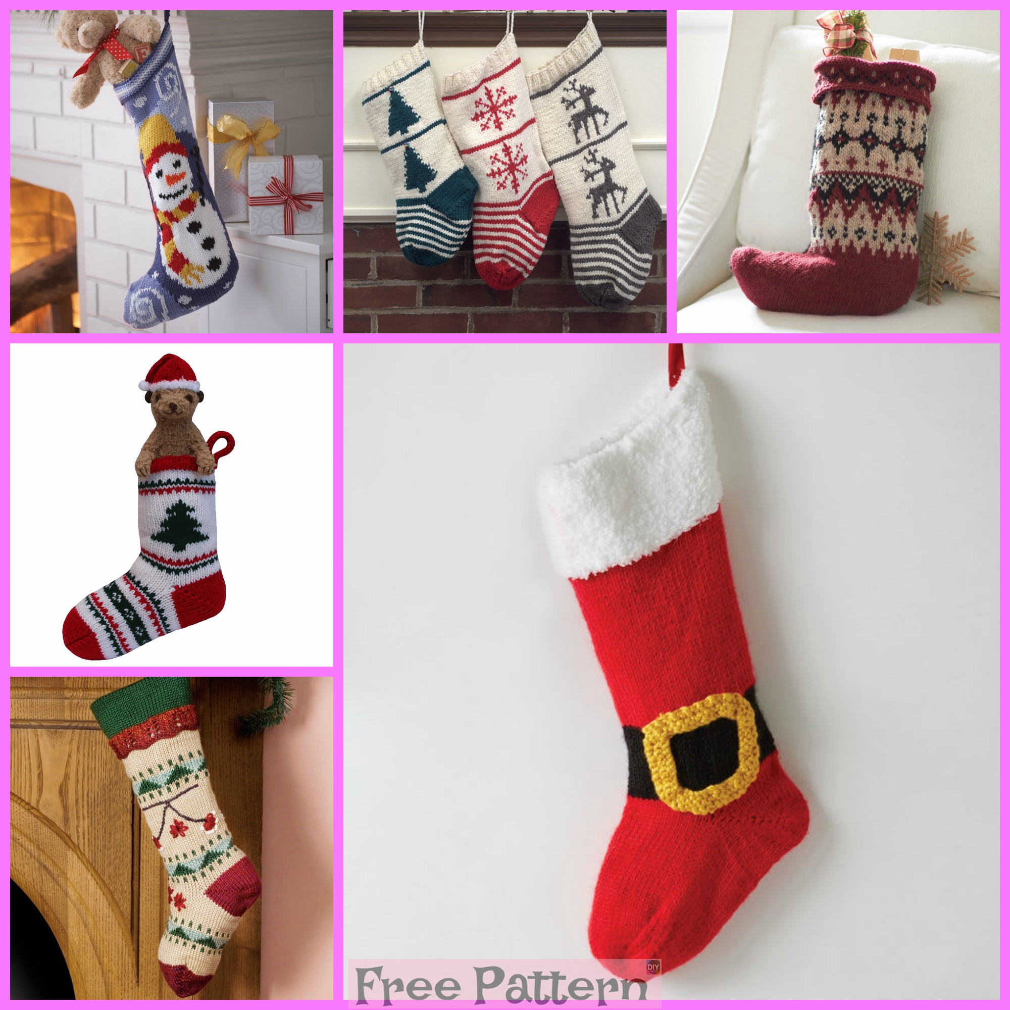 Free Knit Christmas Stocking Pattern Cute Knit Santa Basket Free Pattern Diy 4 Ever
