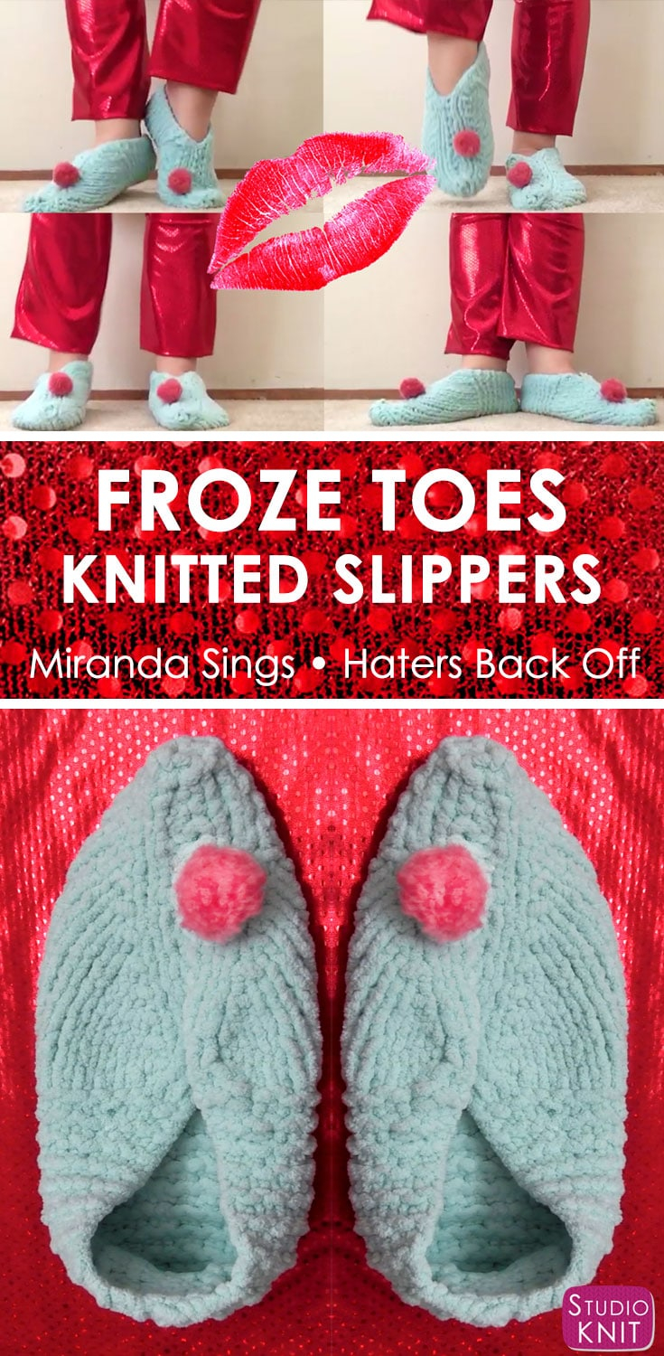 Free Knit Slipper Pattern Froze Toes Knitted Slippers Pattern Studio Knit