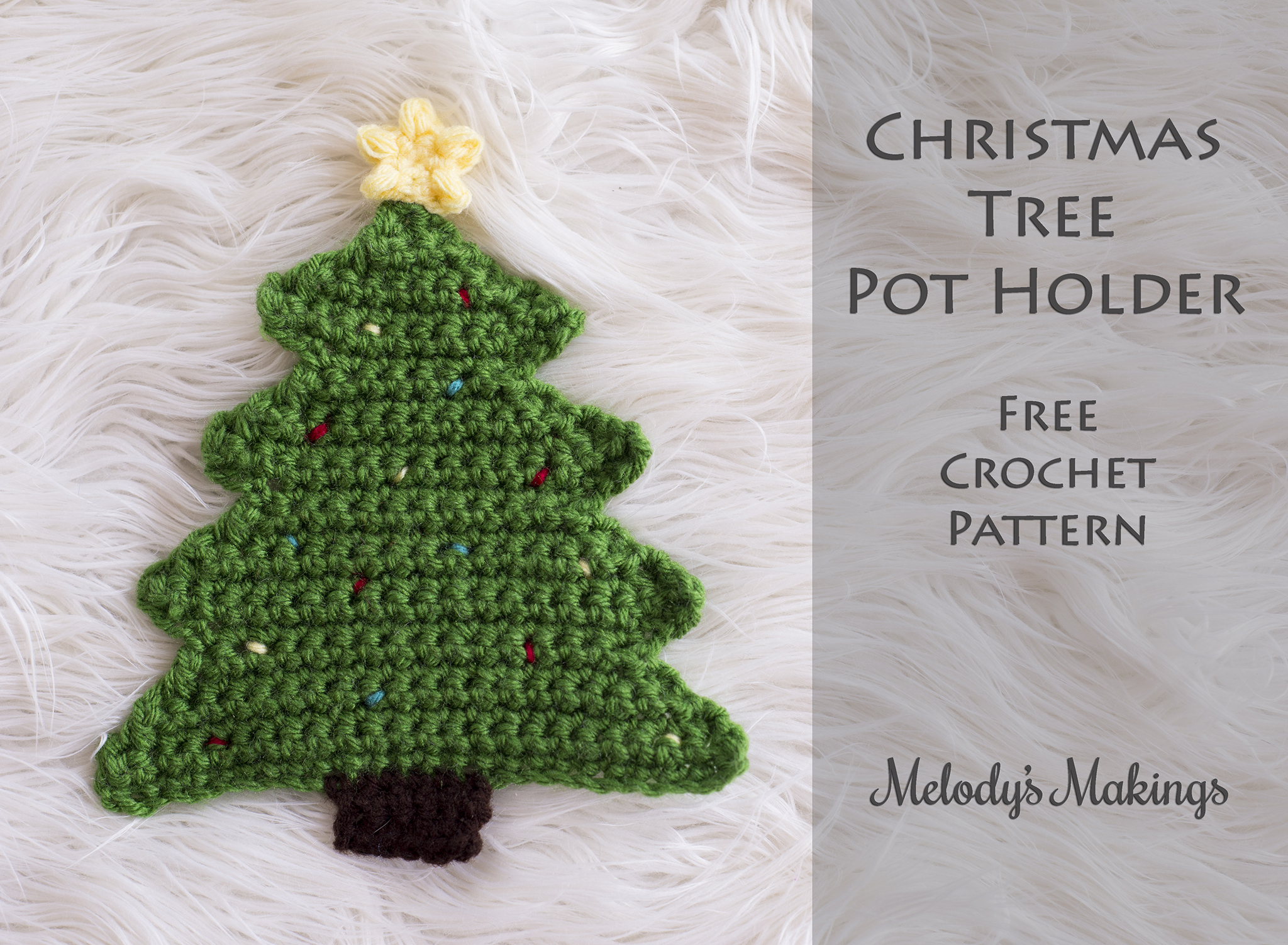 Free Knitted Christmas Tree Decorations Patterns Christmas Tree Pot Holder Pattern Crochet Knit Melodys Makings