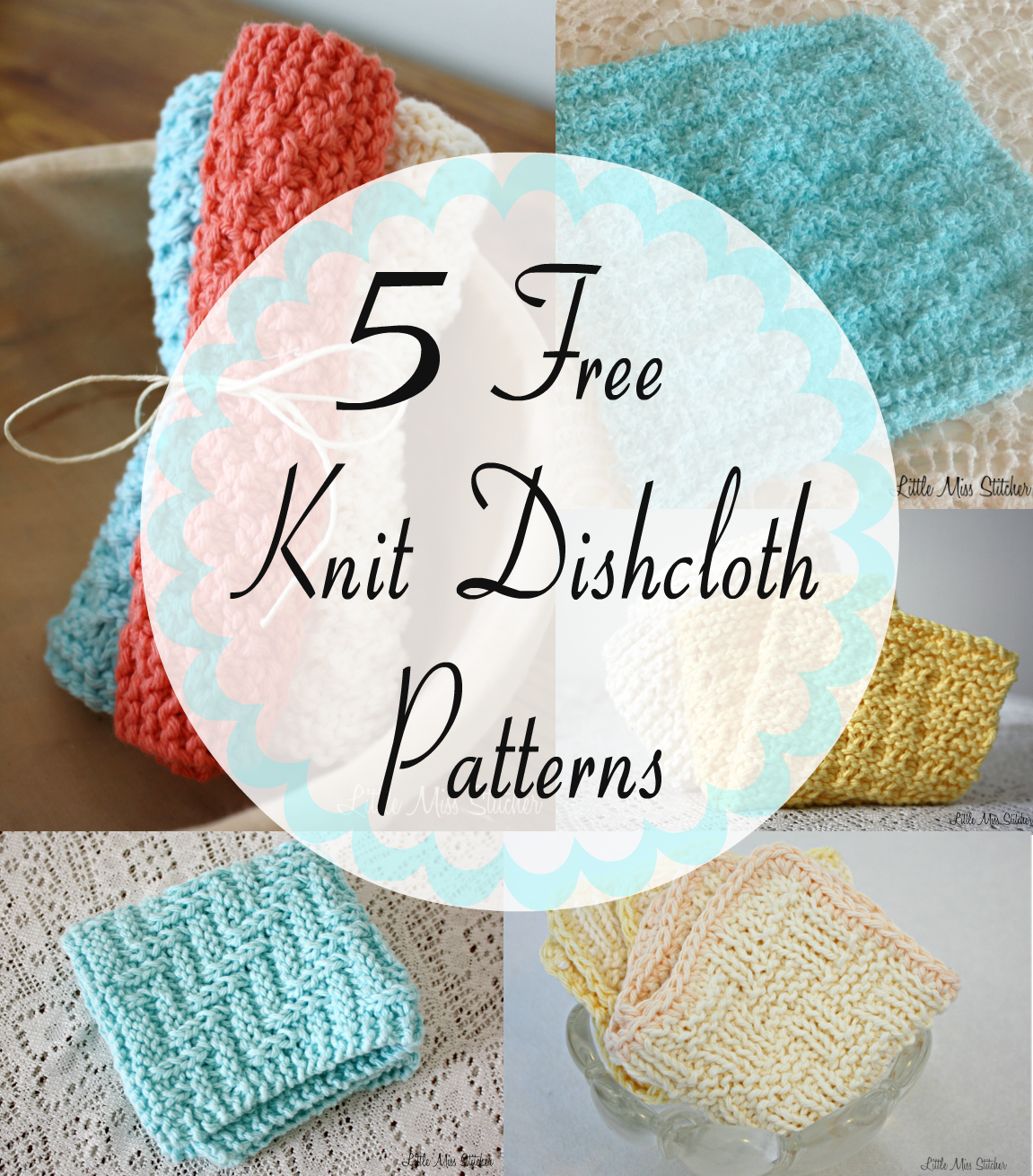Free Knitted Cotton Dishcloth Patterns Little Miss Stitcher 5 Free Knit Dishcloth Patterns
