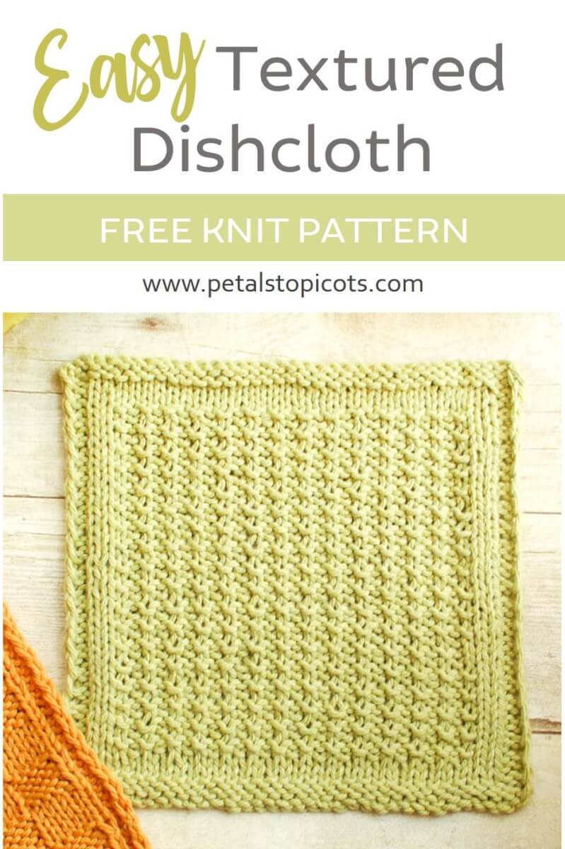 Free Knitted Cotton Dishcloth Patterns Textured Easy Knit Dishcloth Pattern Petals To Picots