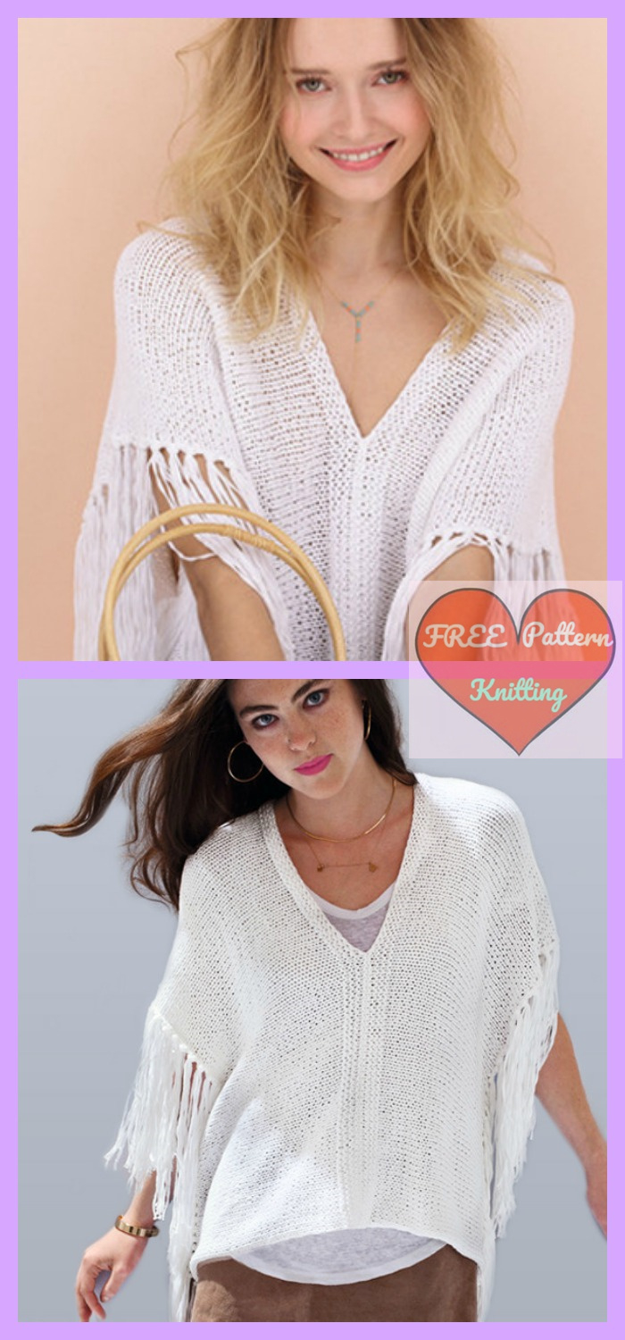 Free Knitted Top Patterns Free Knitting Summer Poncho Top Pattern Freeknit
