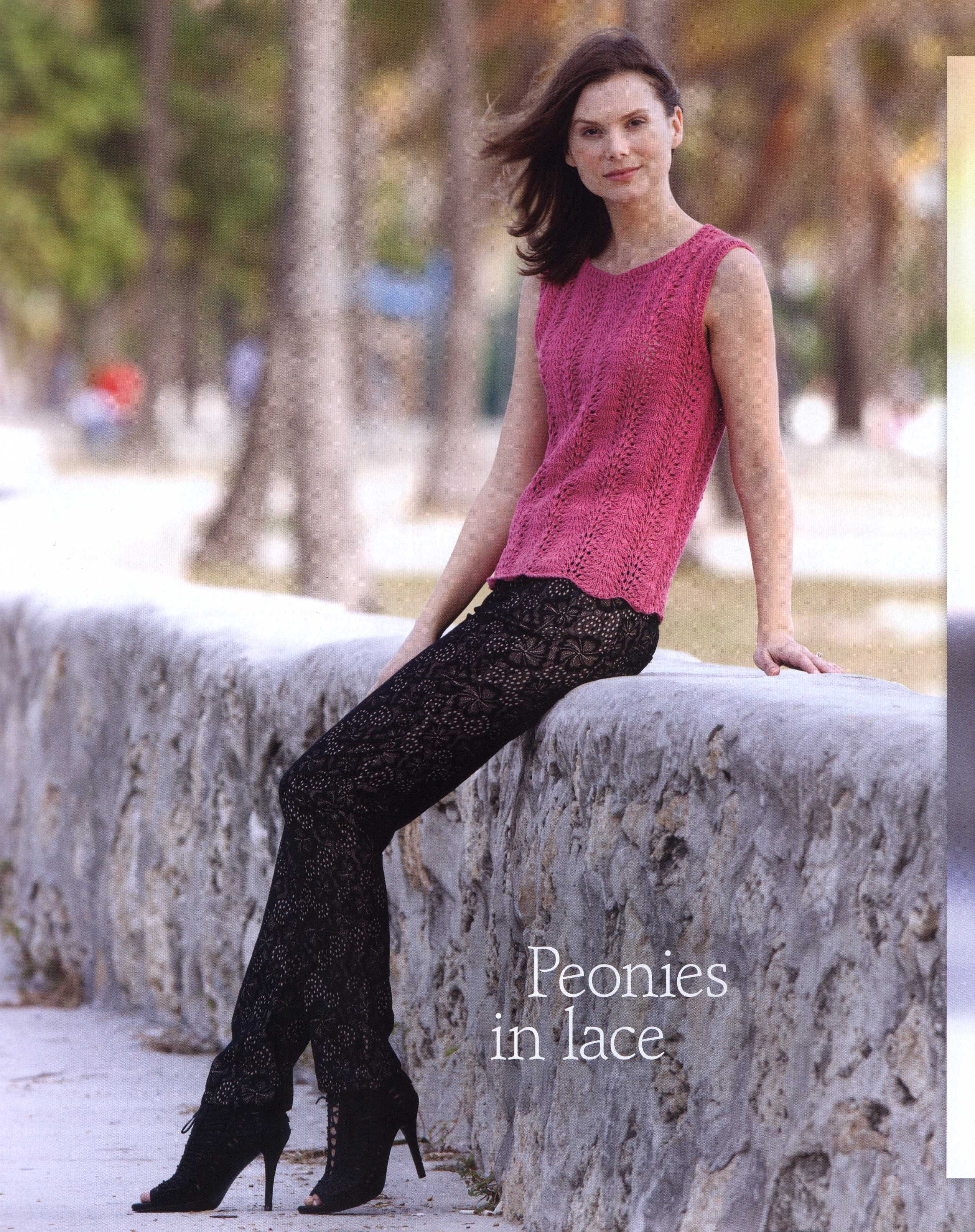 Free Knitted Top Patterns Lace Peonies Top Knitting Free