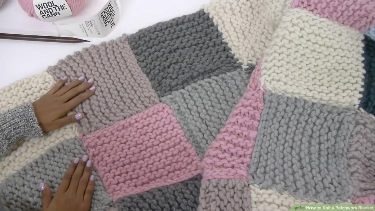 Free Knitting Afghan Patterns For Beginners How To Knit A Patchwork Blanket With Pictures Wikihow