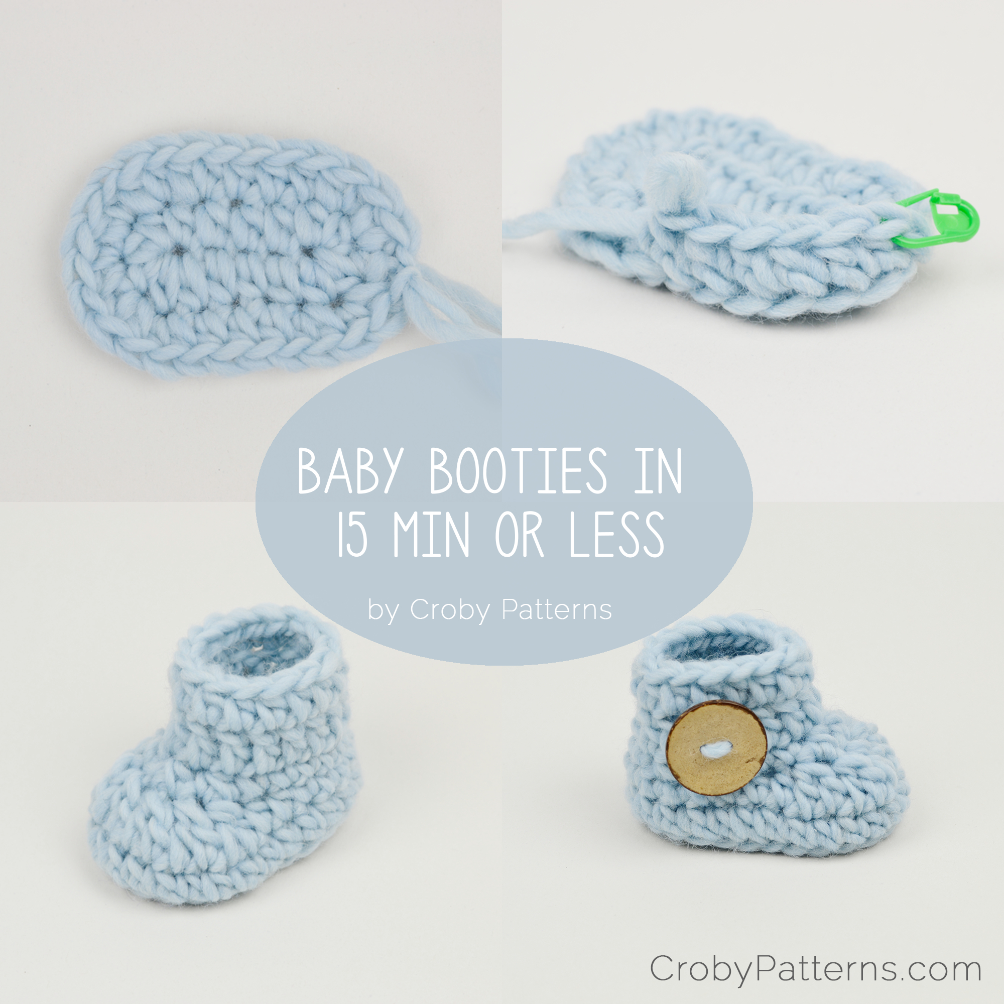 Free Knitting Pattern Baby Booties 4 Ply Crochet Ba Booties In 15 Minutes Or Less Cro Patterns