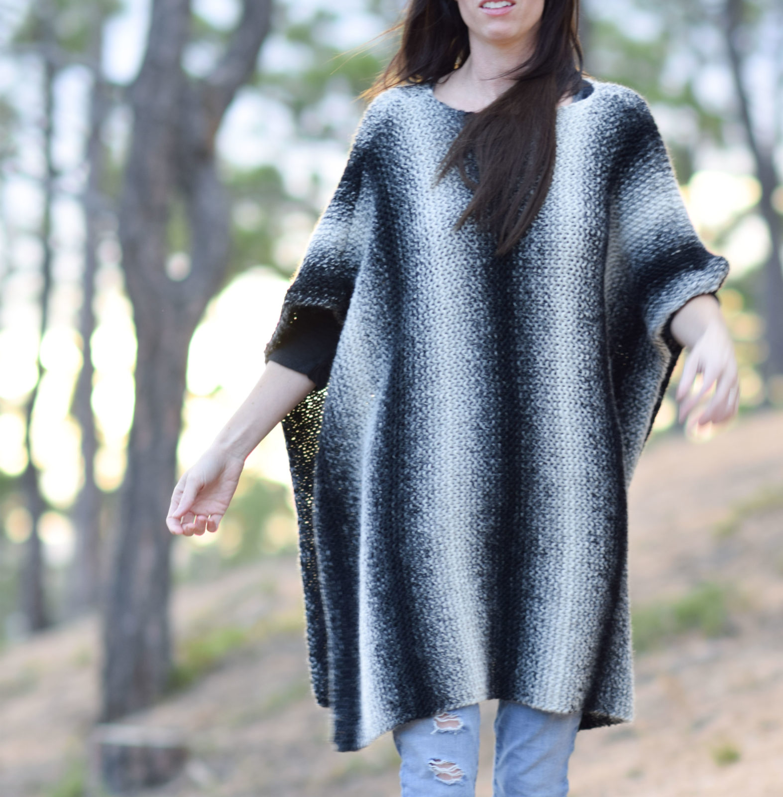 Free Knitting Pattern For A Poncho Aspen Relaxed Knit Poncho Pattern Mama In A Stitch