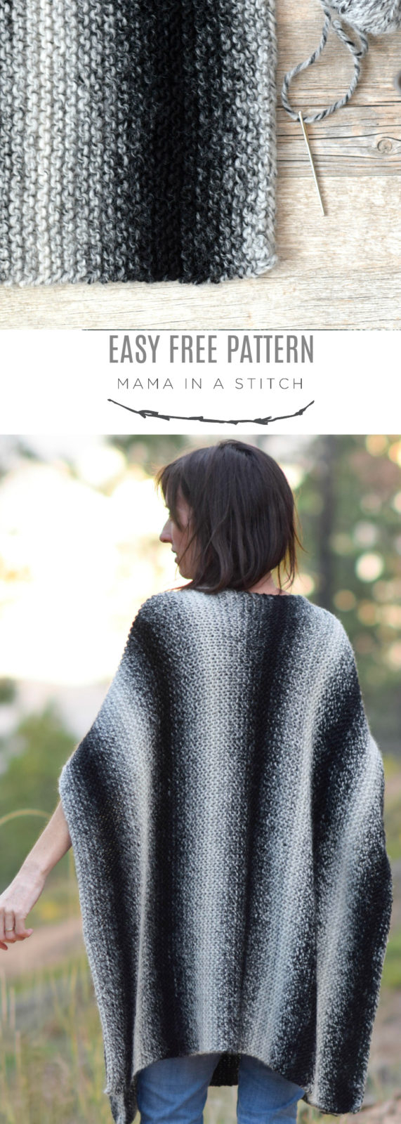 Free Knitting Pattern For A Poncho Aspen Relaxed Knit Poncho Pattern Mama In A Stitch