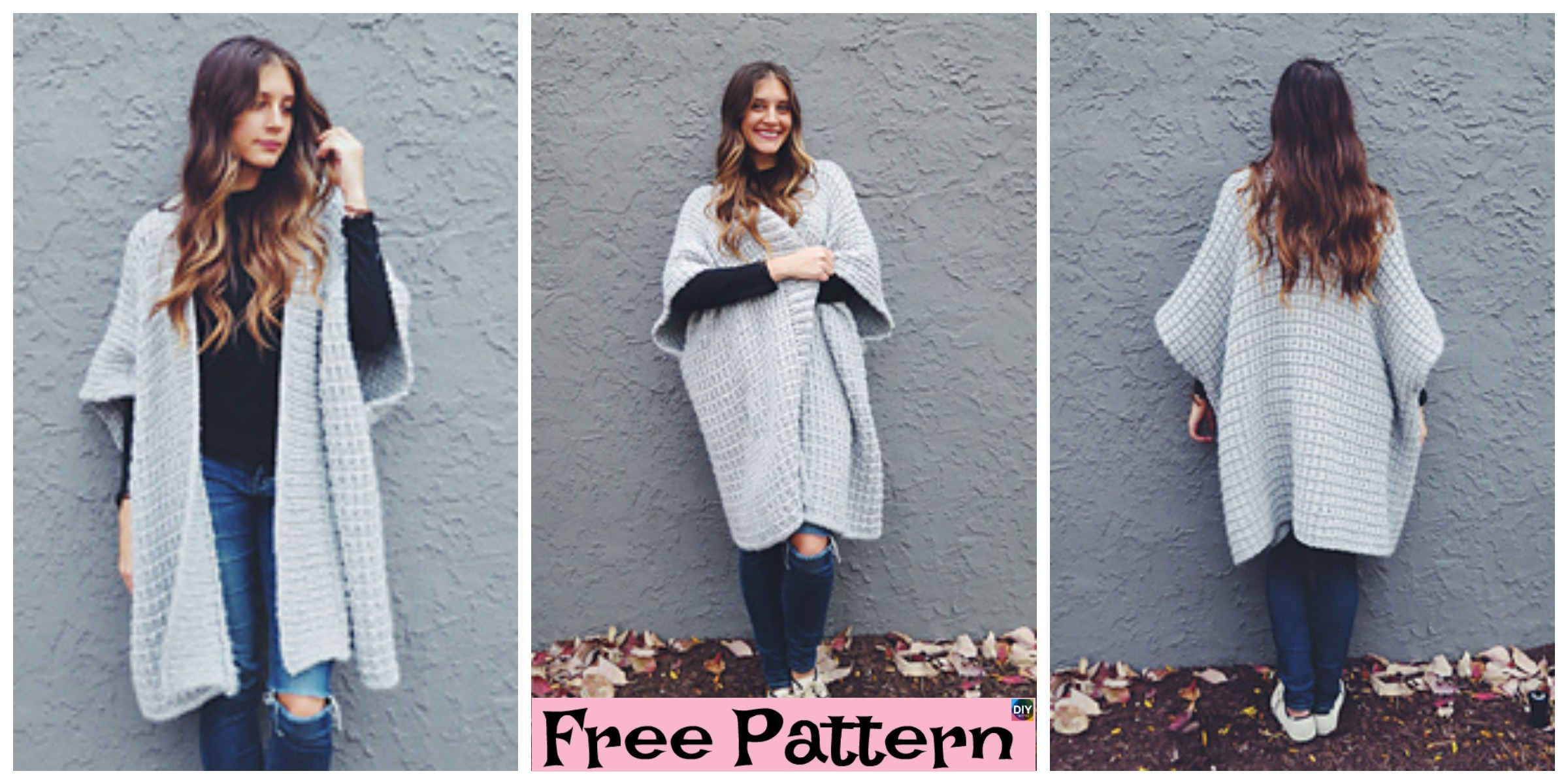 Free Knitting Pattern For A Poncho Cloaked In Clouds Knitted Poncho Free Pattern Diy 4 Ever