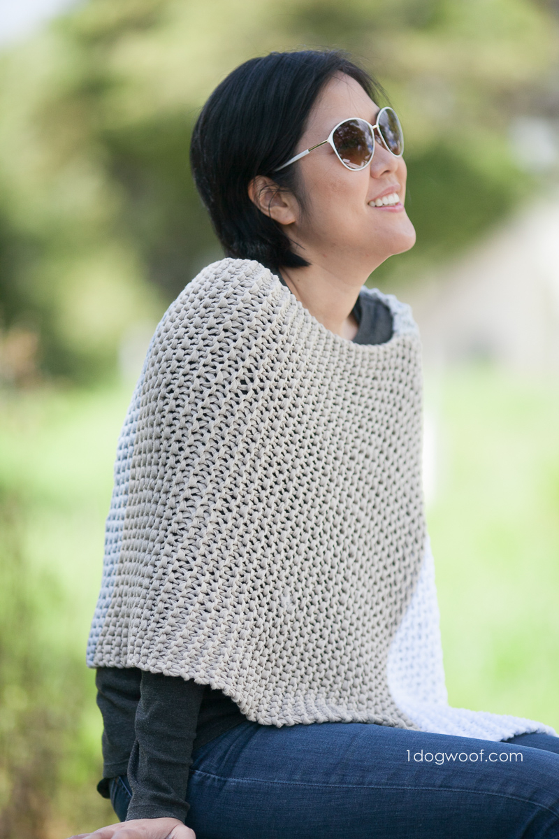 Free Knitting Pattern For A Poncho Easy Knit Catalunya Colorblock Poncho One Dog Woof