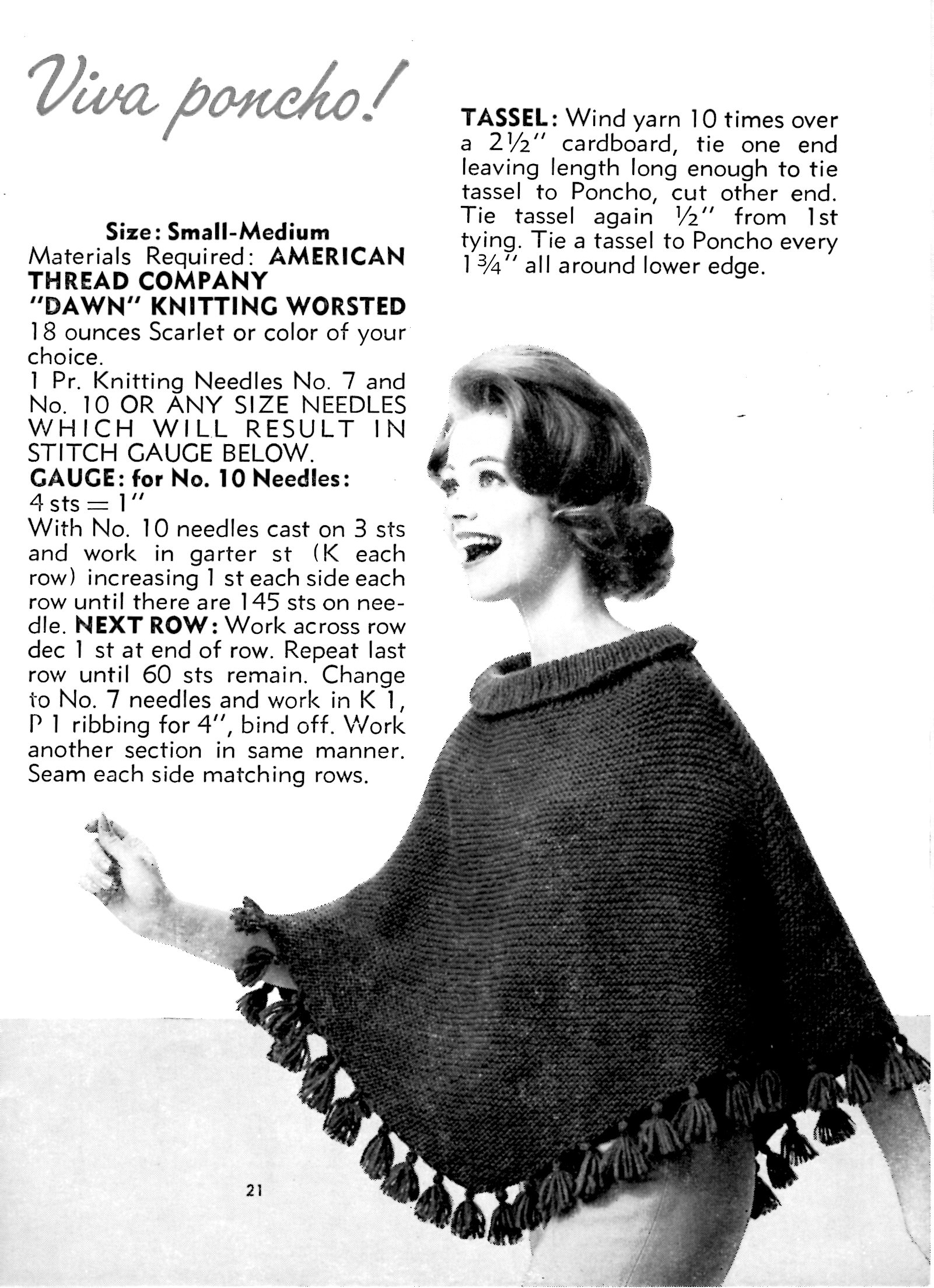 Free Knitting Pattern For A Poncho Free Beginner Knit Poncho Pattern Fun And Easy Vintage Knitting