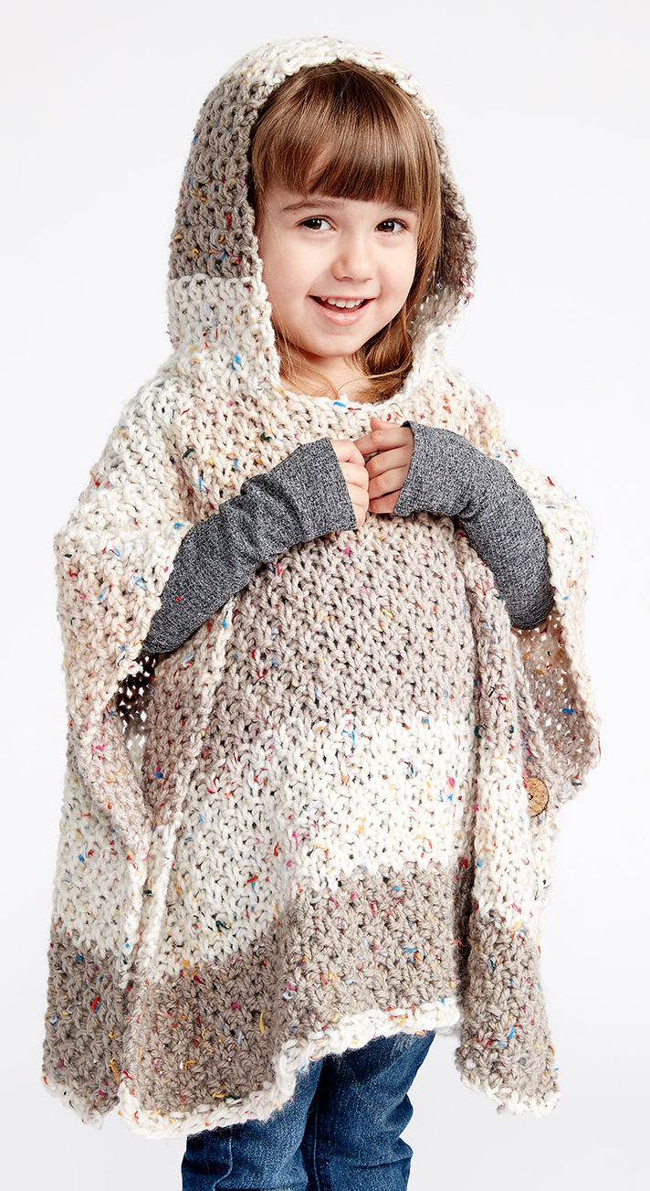 Free Knitting Pattern For A Poncho Ponchos For Babies And Children In The Loop Knitting