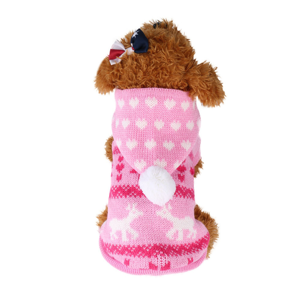 Free Knitting Pattern For Small Dog Coat Knit Dog Hoodie Sweater Pet Cat Puppy Coat Small Pet Dog Warm Costume Apparel