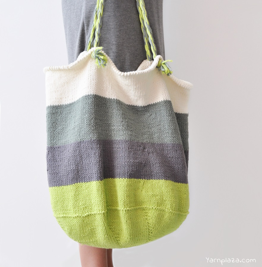 Free Knitting Patterns Bags Totes Purses Knitted Tote Bag Free Pattern Yarnplaza For Knitting