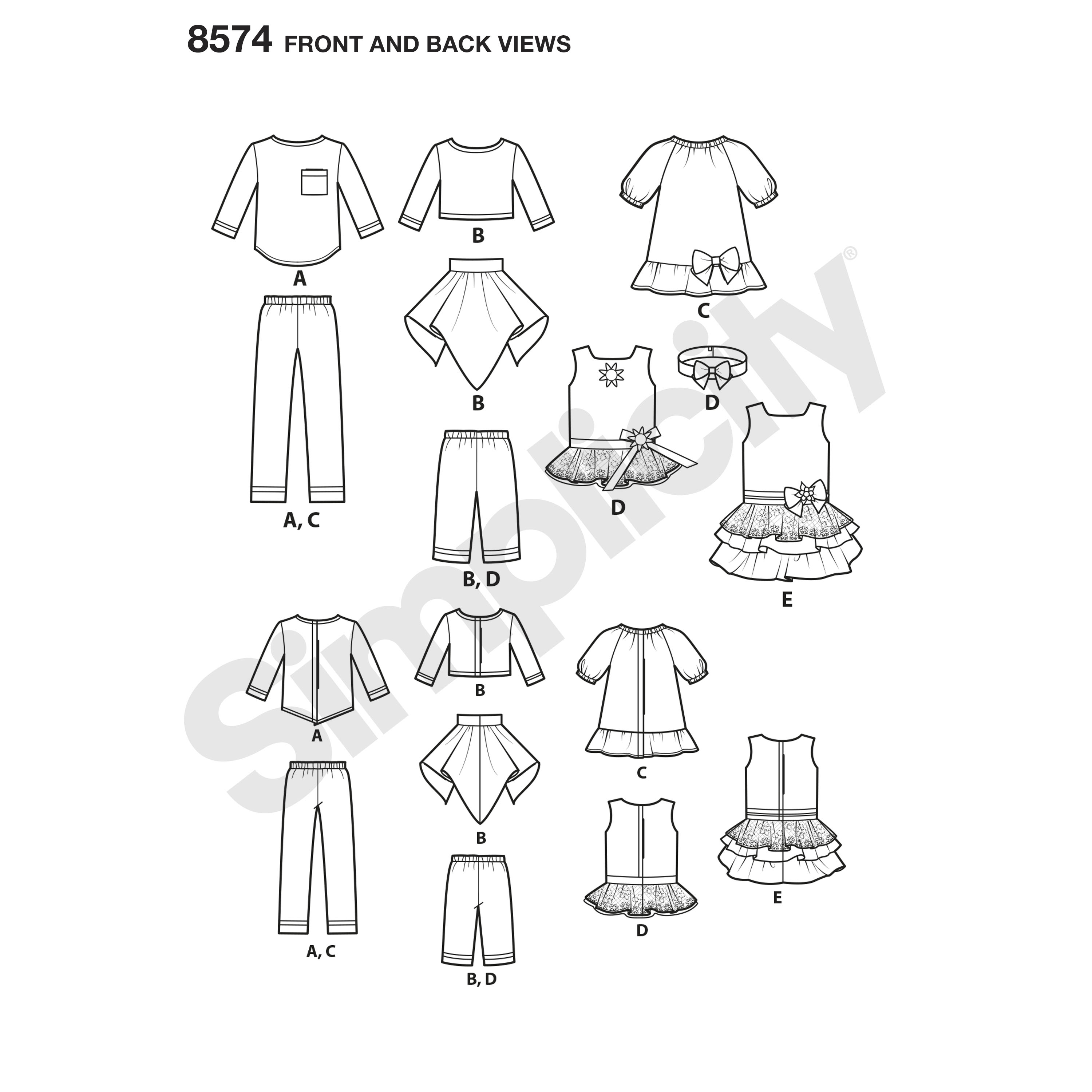 Free Knitting Patterns For 14 Inch Doll Clothes Simplicity Pattern 8574 14 Doll Clothes