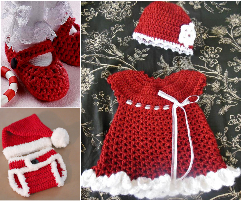 Free Knitting Patterns For Baby Sets Crochet Christmas Sets For Ba Free Pattern Beesdiy