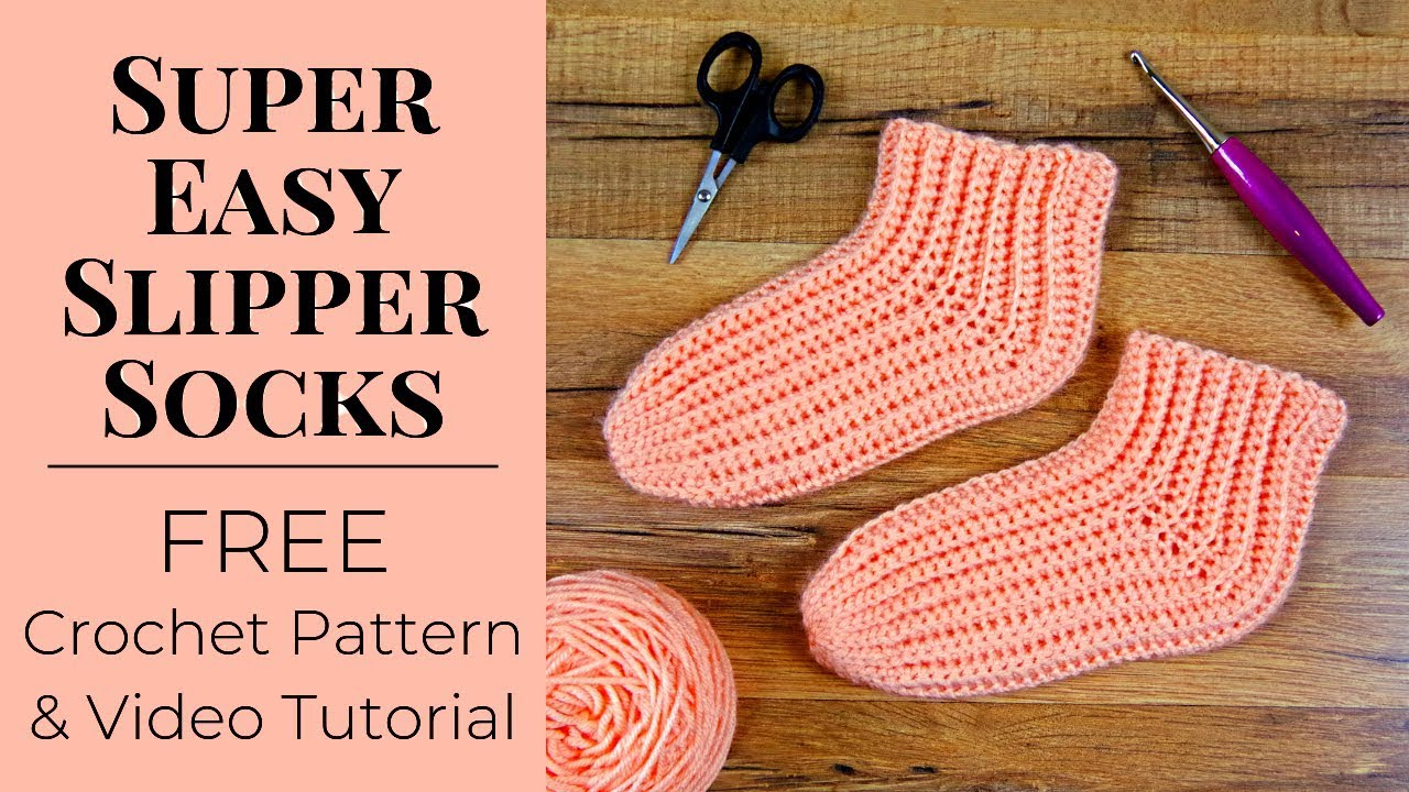 Free Knitting Patterns For Bed Socks Super Easy Slipper Socks Free Crochet Pattern Yay For Yarn