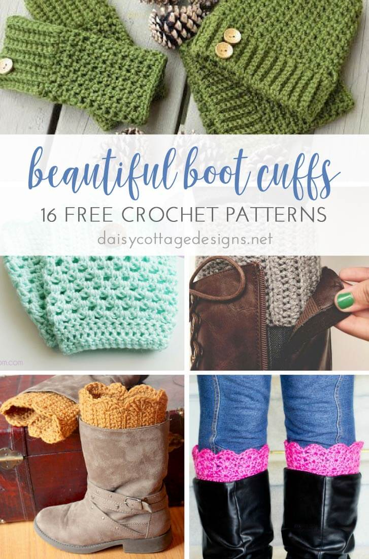 Free Knitting Patterns For Boot Toppers 16 Free Boot Cuff Crochet Patterns Daisy Cottage Designs
