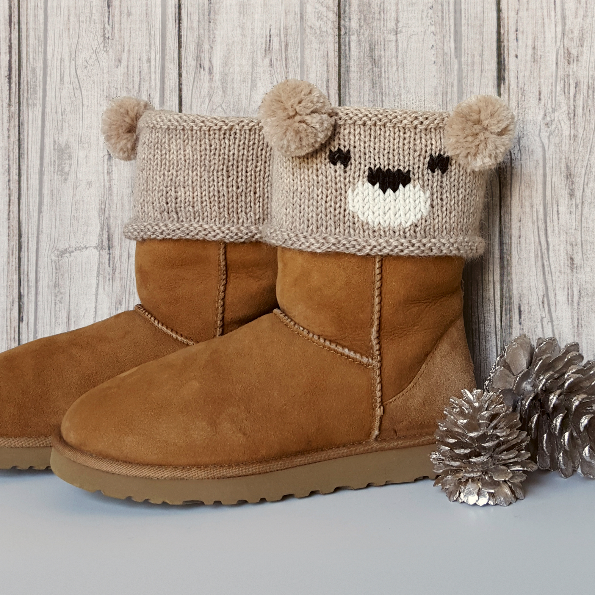 Free Knitting Patterns For Boot Toppers Knit Teddy Bear Boot Toppers