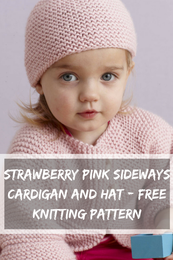 Free Knitting Patterns For Boys Strawberry Pink Sideways Cardigan And Hat Free Knitting Pattern
