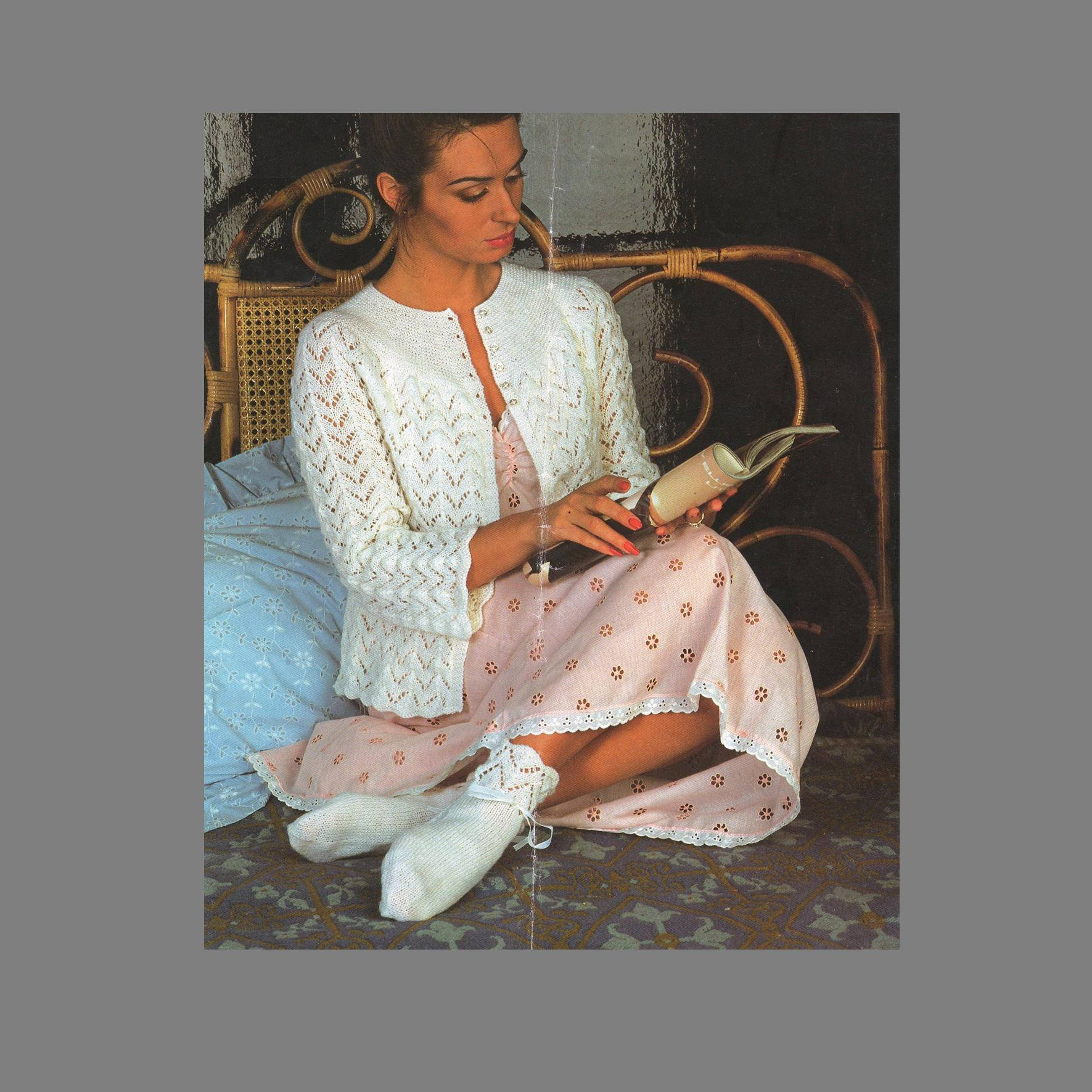 Free Knitting Patterns For Childrens Jackets Pdf Knitting Pattern Womens Lacy Cardigan Bedjacket And Socks 4ply Yarn Two Needle Socks Vintage Knitting Pattern Pdf Post Free