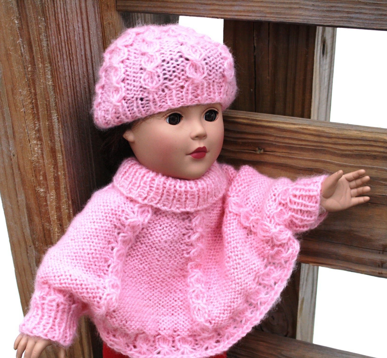 Free Knitting Patterns For Dolls Hats All Knitted Lace New Pattern Cable Sweater And Hat Set For 18 Doll