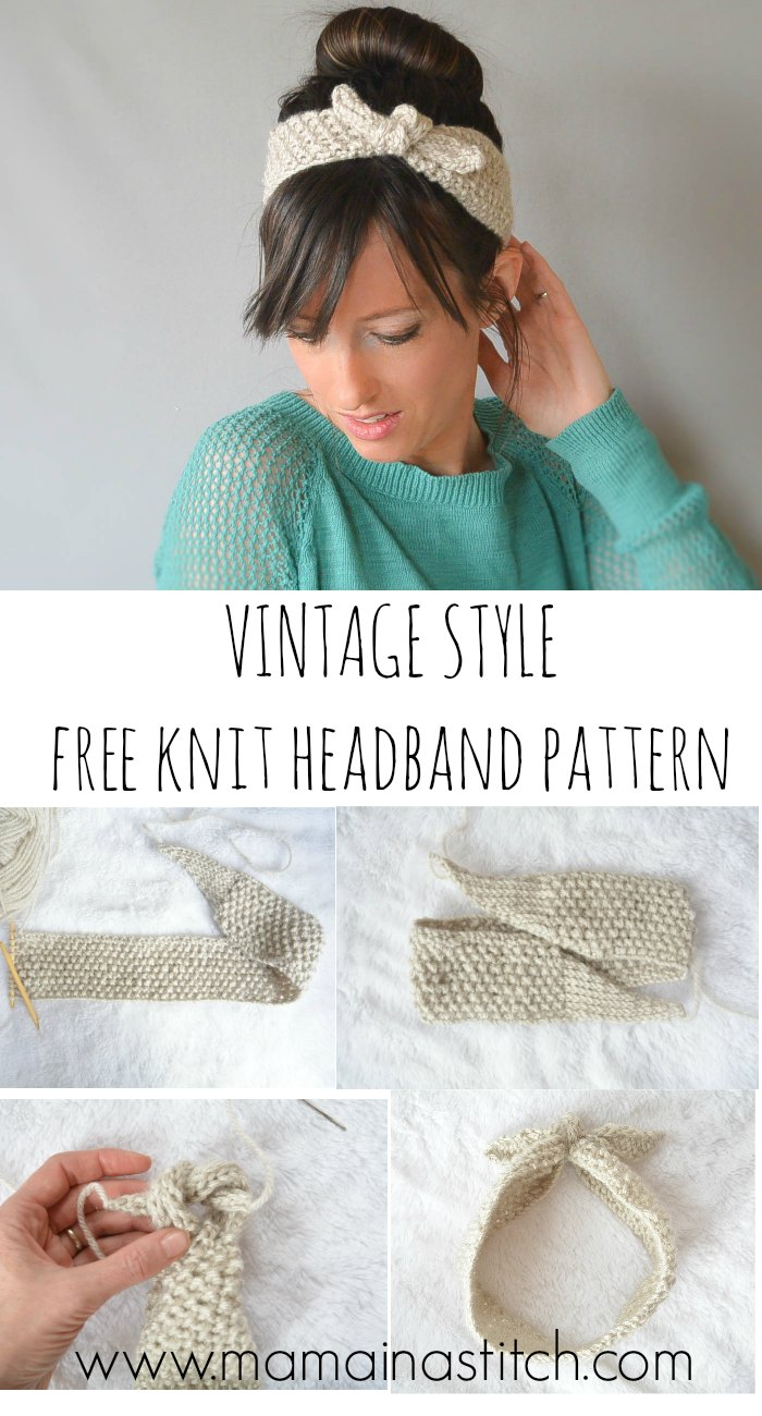 Free Knitting Patterns For Headbands Vintage Knit Tie Headband Pattern Mama In A Stitch