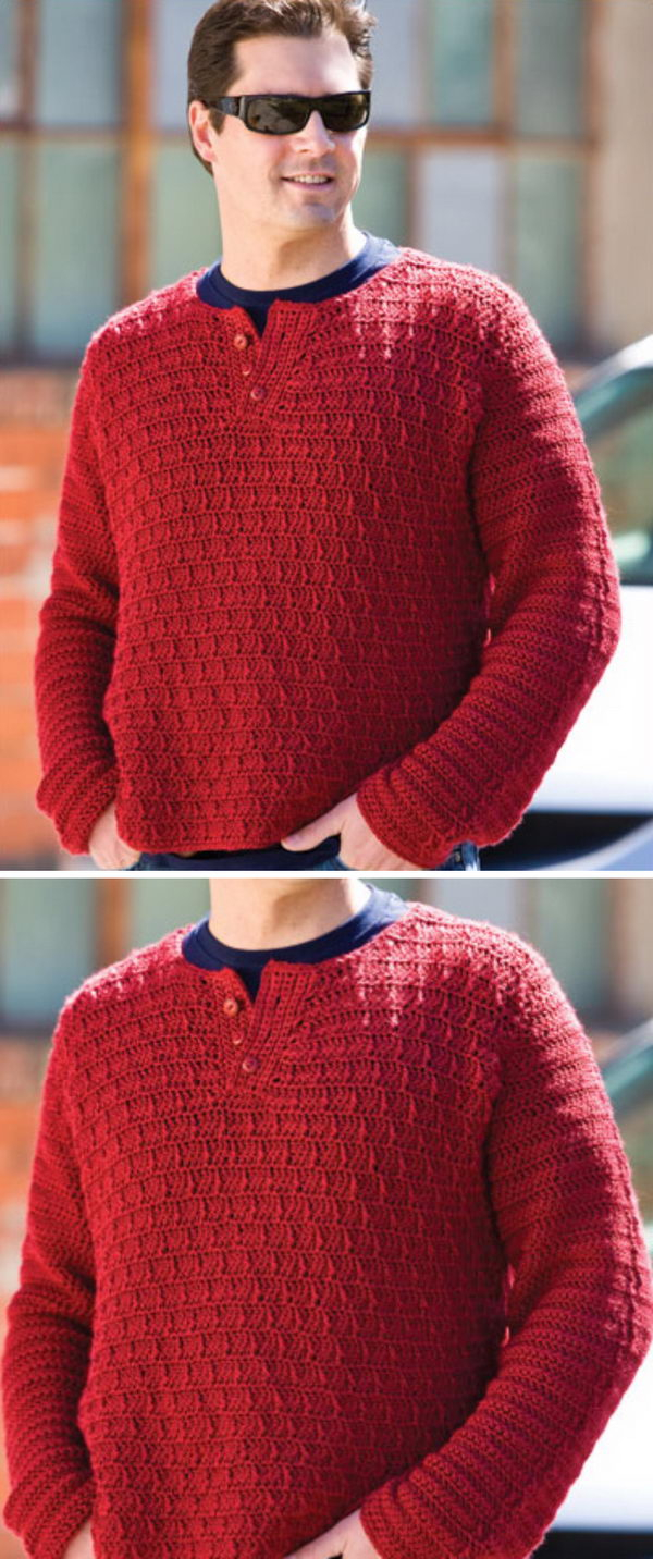 Free Knitting Patterns For Men's Sweaters 15 Crochet Men Sweater Patterns 2019