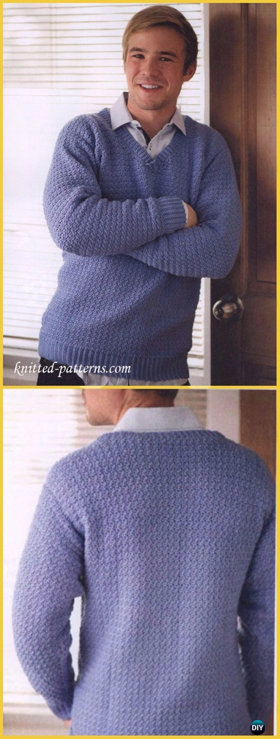 Free Knitting Patterns For Men's Sweaters Crochet Men Sweater Free Patterns Tutorials