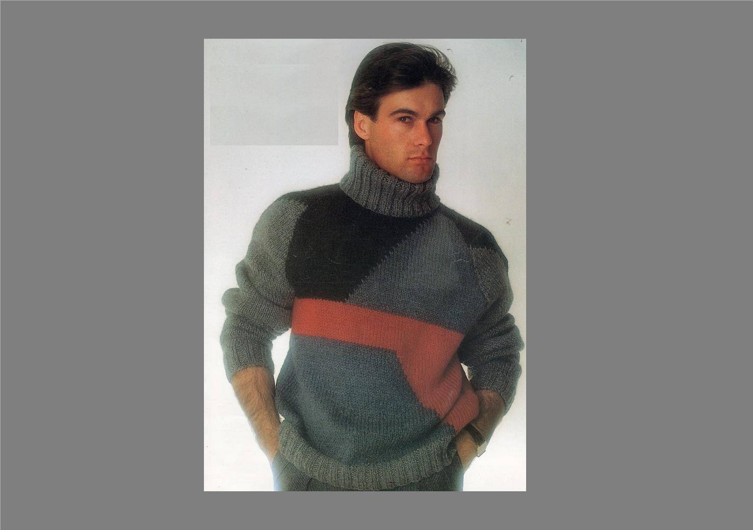 Free Knitting Patterns For Men's Sweaters Pdf Mens Sweater Pattern Patchwork Sweater Bulky Knit Sweater Vintage Knitting Pattern Pdf Pattern Post Free Knitting Pattern