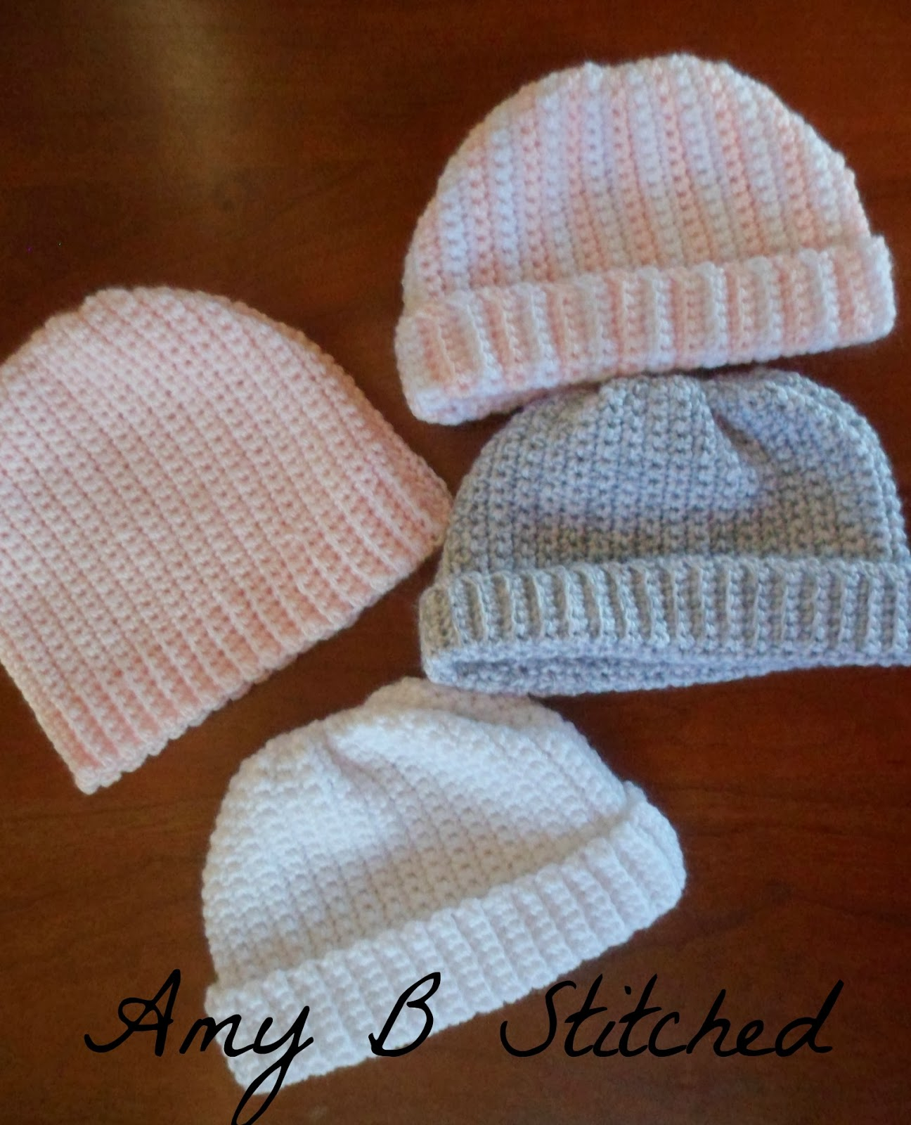 Free Knitting Patterns For Newborn Hats A Stitch At A Time For Amy B Stitched Newborn Crochet Hat Pattern