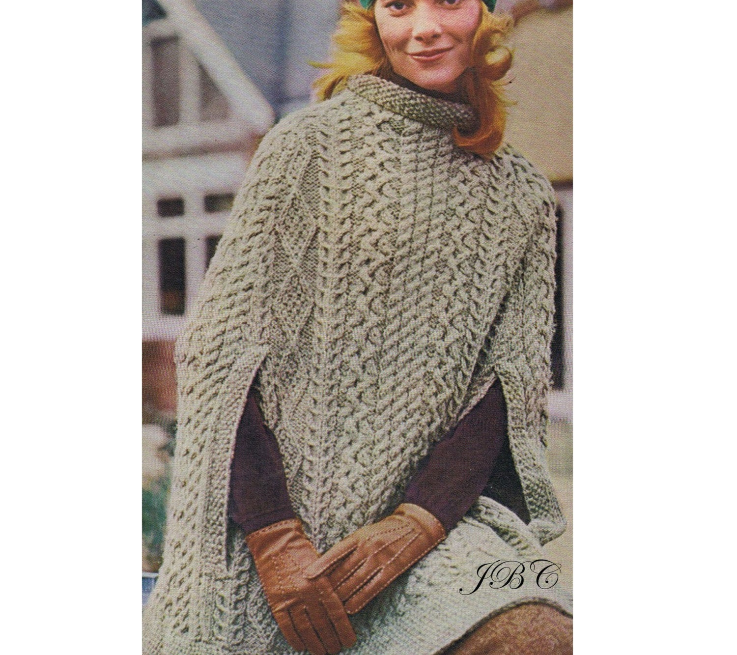 Free Knitting Patterns For Ponchos Or Capes Aran Cape Pattern Poncho Knitting Pattern Irish Cape Knee Length Pdf Sh106