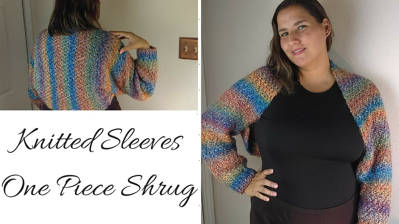 Free Knitting Patterns For Shrugs And Wraps Knitted Sleeves One Piece Shrug
