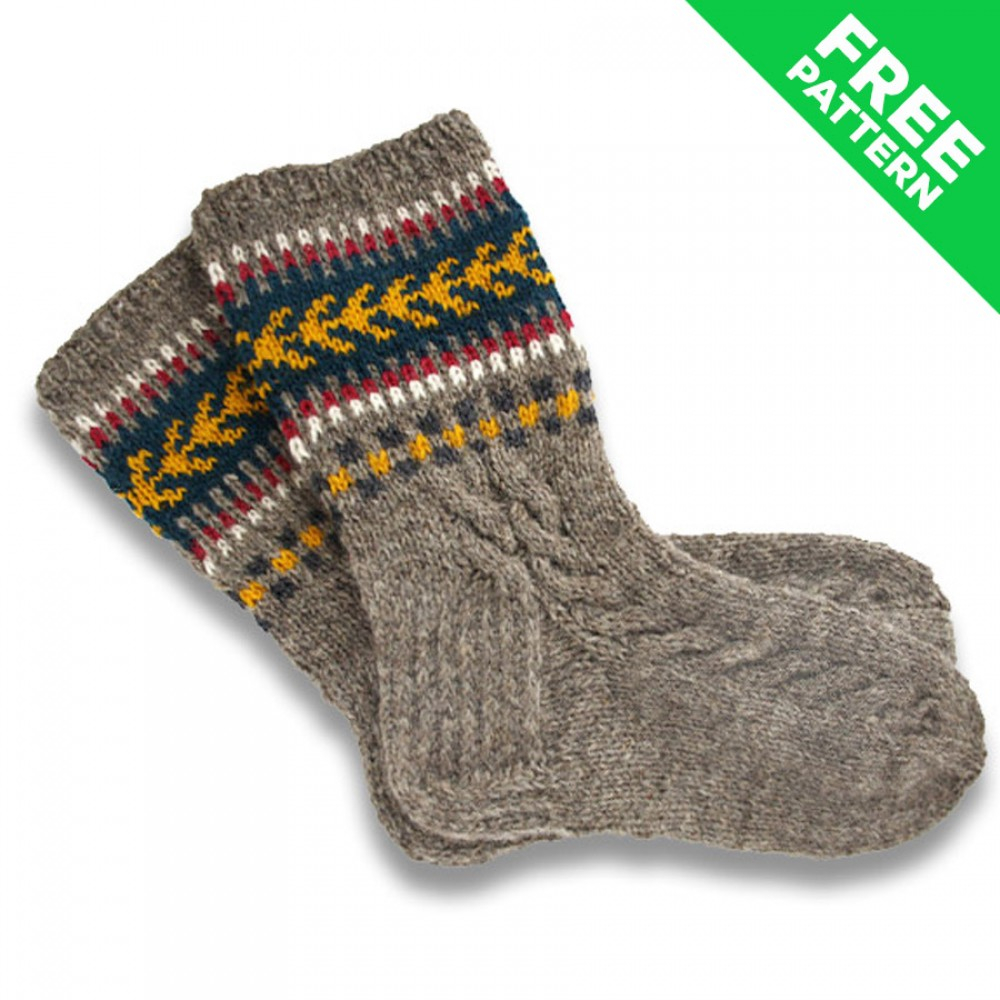 Free Knitting Patterns For Socks On Four Needles Patterned Wool Socks Fir Needle Knitting Pattern Free Pdf