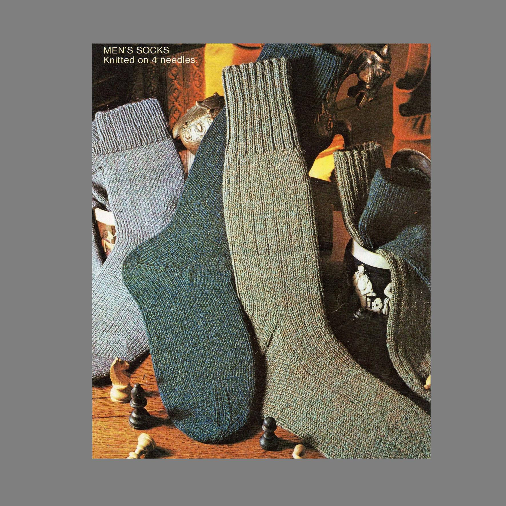 Free Knitting Patterns For Socks On Four Needles Pdf Sock Pattern 4 Ply Socks In Three Styles Using Four Needles Mens Socks Knitting Pattern Pdf Instant Download Post Free Patterns