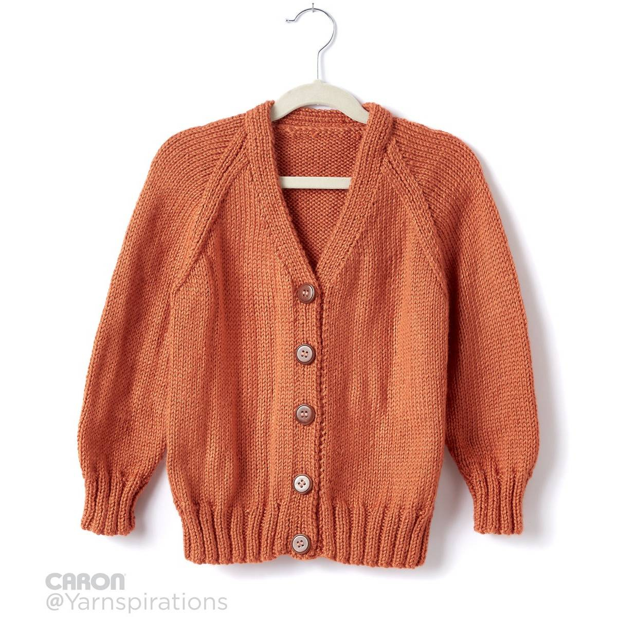 Free Knitting Patterns For Sweater Coats Free Pattern Caron Childs Knit V Neck Cardigan Hobcraft