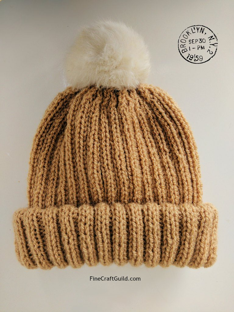 Free Knitting Patterns For Toques Fur Pompom Beanie Hat Knitting Pattern