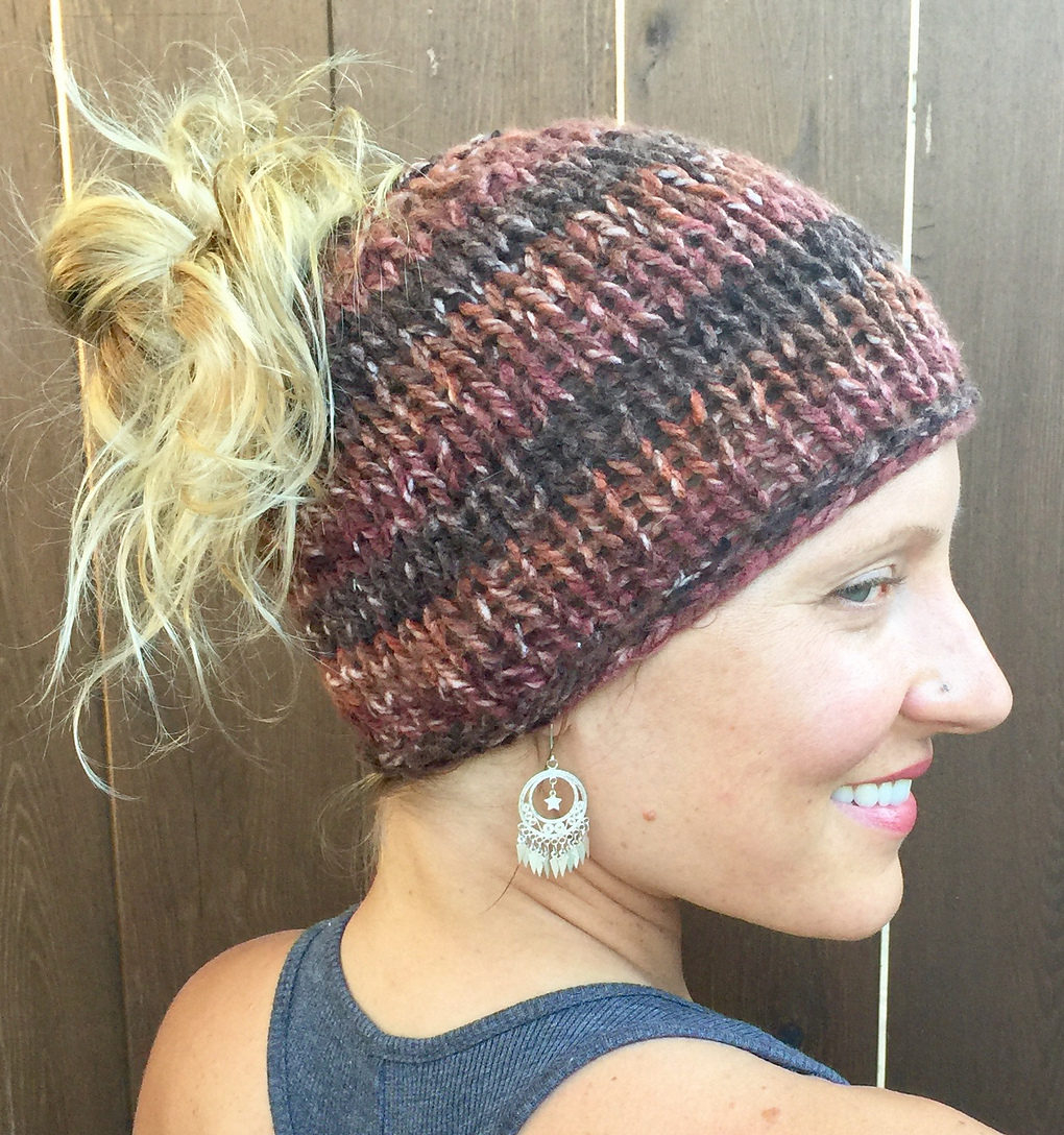 Free Knitting Patterns For Toques Messy Bun And Ponytail Hat Knitting Patterns In The Loop Knitting